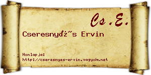 Cseresnyés Ervin névjegykártya