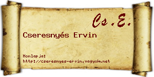 Cseresnyés Ervin névjegykártya