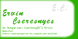 ervin cseresnyes business card